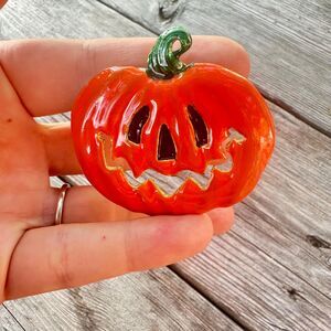 Jack-o’-lantern Brooch Pumpkin Brooch jackolantern  Huge Pumpkin Brooch